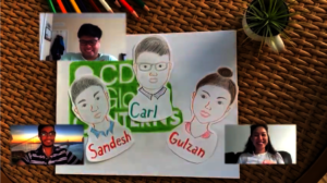 Interns demonstrate data processing in a workshop