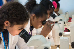 Future scientists discovering the microscopic!