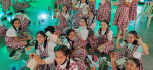 Girls from Lonavala show off their bee bombs!