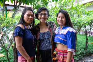 Almendra, our students' monitor with two students