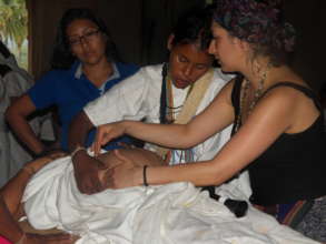 Midwife practicing during the workshop