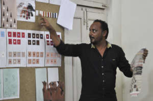 Bharatbhai presents concepts for his collection