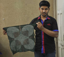 Ibrahimbhai presents his bandhani homework