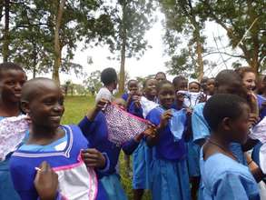 Girls receiving new underwear