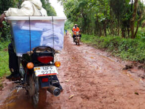 Motorbike taxis distribute school work