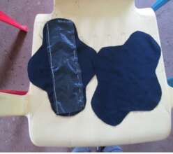 Inside of pad showing the plastic layer.