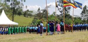 Guides Raising Local and National Flags