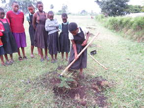 Girls working on their Secret Gardens
