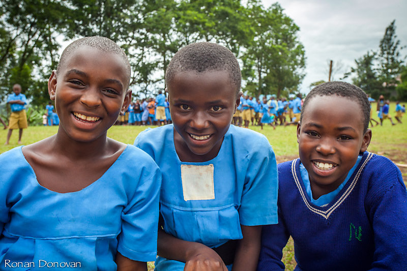 Happy Girls at School