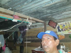 Closeup on ceiling and electrical connections