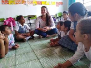 Clara from Switzerland with third graders