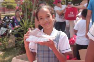 Donations of shoes and school supplies for them