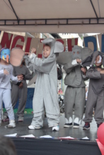 Kindergarten students singing