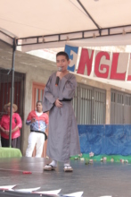 Juan Pablo from third grade wearing a Kimono