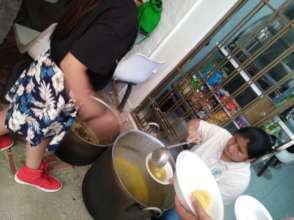 Community cooking pot during National Strike