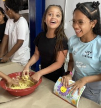 Making cookies during innovation class