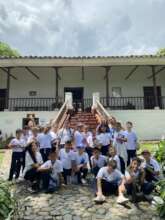Fourth graders visiting writer Jorge Isaacs' house