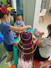 Nursery students playing in recess time