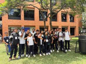 Ninth grade attending a vocational fair in college