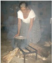 Serbelia using on a open-pit fire.
