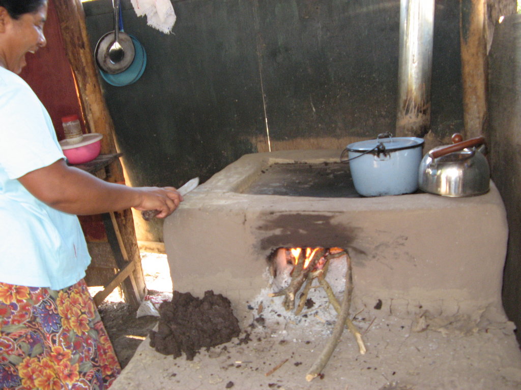 New stove's first flames.