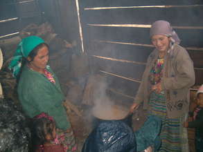 Cooking on an open-pit fire