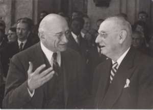 Buchman with French Prime Minister R. Schuman