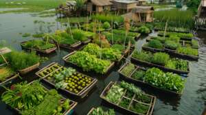 Floating garden in Myanmar. A new approach.