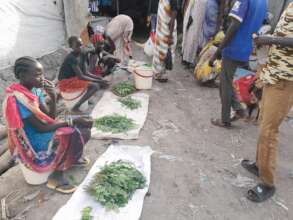 Selling vegetables at Old Fangak.