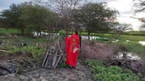 Mary protects her Papaya tree.