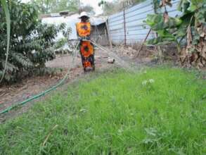 Teaching how to grow rice.
