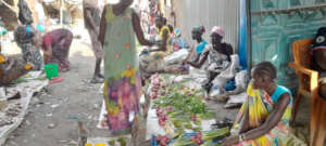 At the market.