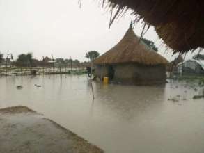 Severe flooding due to climate change.