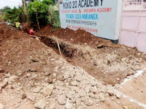Digging at the school entrance