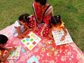 Rani Teja & Tanu with shapes, alphabets & numbers