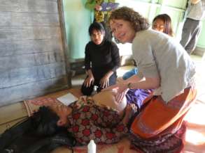 Training the local team in mother and baby clinics