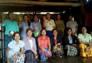 Local women arriving for training