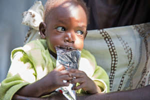 A child accesses an emergency nutrition program