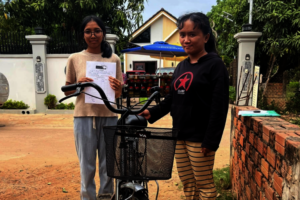A beneficiary and her mother received a bicycle