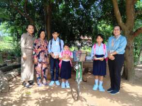 Students received learning materials and bicycle
