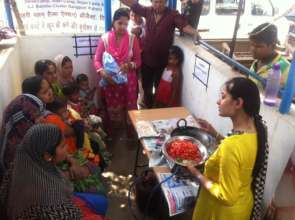 Cooking demonstration using iron utensils