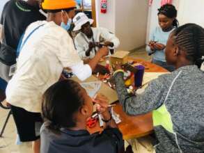 Participants at work creating vision boards