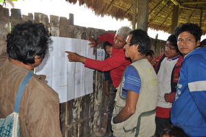 Project Supervisor reviewing designs for bathroom.