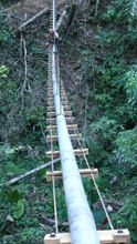 Cable bridge was constructed to flow water to the community