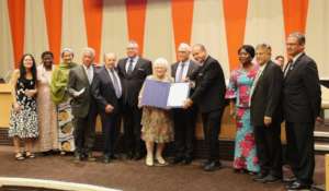 SACH team at the UN accepting UN Population Award