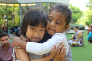 New friends: Hannah (Myanmar) & Abigail (Fiji)