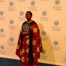 Phyllis Keino receives her World of Children Award