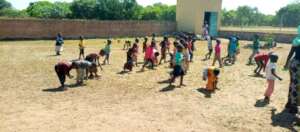 Taking out the stones from the school yard