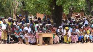 Mothers at the closing event in the village Fina