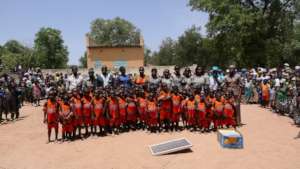 Children and staff of the nursery school of Fina